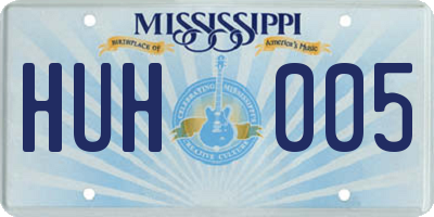 MS license plate HUH005
