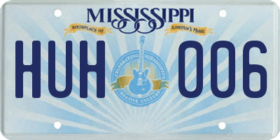MS license plate HUH006