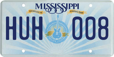 MS license plate HUH008