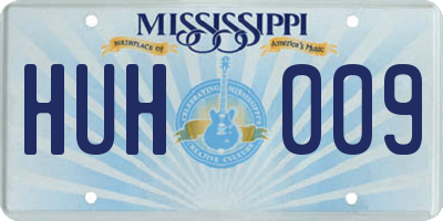 MS license plate HUH009