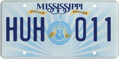 MS license plate HUH011