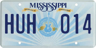 MS license plate HUH014