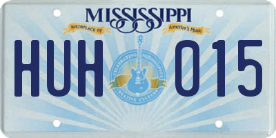 MS license plate HUH015