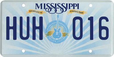 MS license plate HUH016