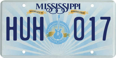 MS license plate HUH017