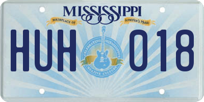 MS license plate HUH018