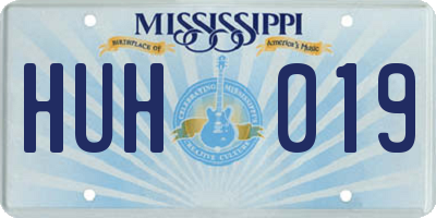 MS license plate HUH019
