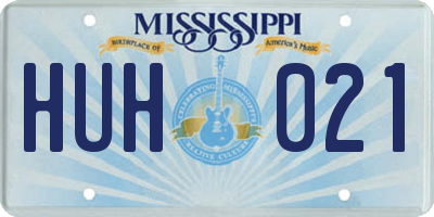 MS license plate HUH021