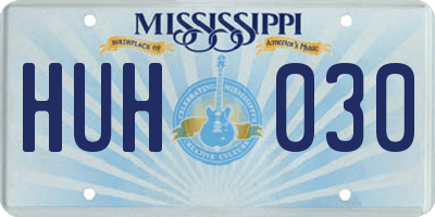 MS license plate HUH030