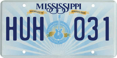 MS license plate HUH031