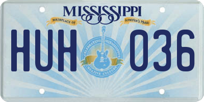 MS license plate HUH036