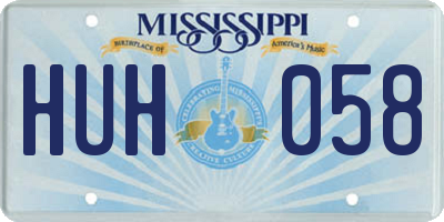 MS license plate HUH058