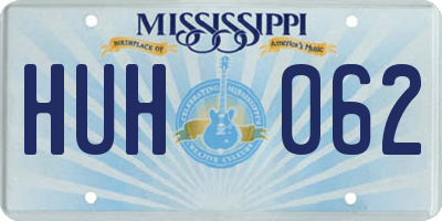 MS license plate HUH062