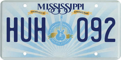 MS license plate HUH092