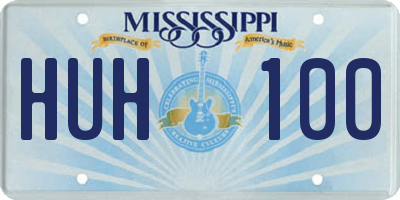 MS license plate HUH100