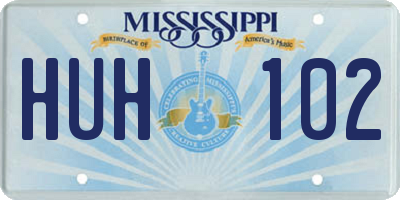 MS license plate HUH102