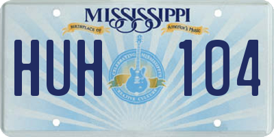 MS license plate HUH104