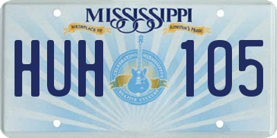 MS license plate HUH105