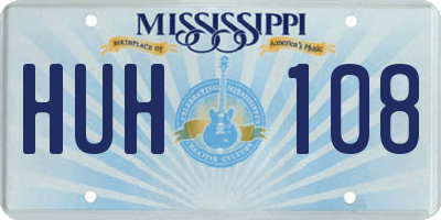 MS license plate HUH108