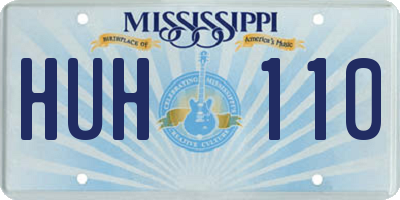 MS license plate HUH110