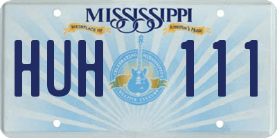 MS license plate HUH111
