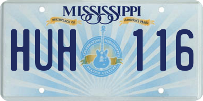 MS license plate HUH116