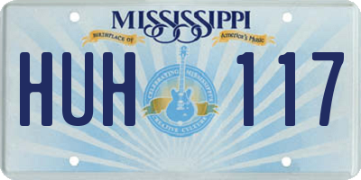 MS license plate HUH117