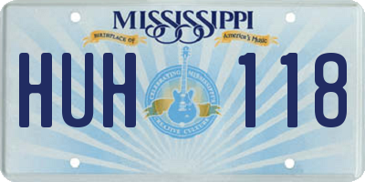 MS license plate HUH118