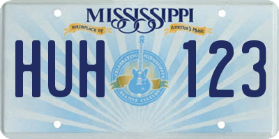 MS license plate HUH123