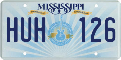 MS license plate HUH126