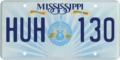 MS license plate HUH130