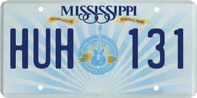 MS license plate HUH131