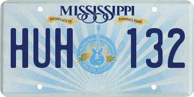 MS license plate HUH132
