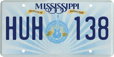 MS license plate HUH138
