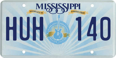 MS license plate HUH140