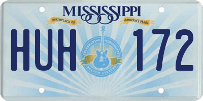 MS license plate HUH172