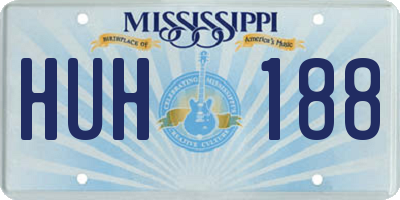 MS license plate HUH188
