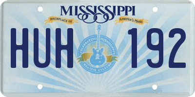 MS license plate HUH192