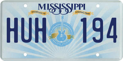 MS license plate HUH194