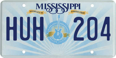 MS license plate HUH204