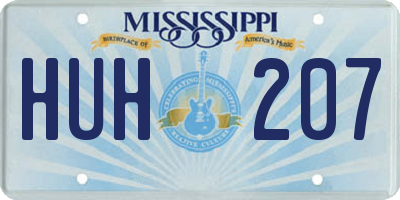 MS license plate HUH207