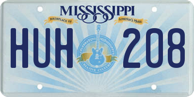 MS license plate HUH208