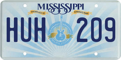 MS license plate HUH209