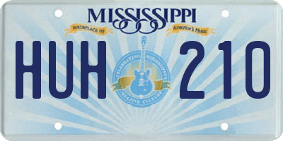 MS license plate HUH210