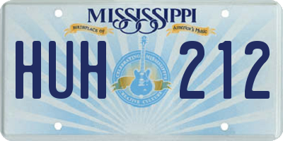 MS license plate HUH212