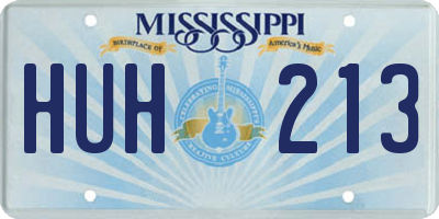 MS license plate HUH213