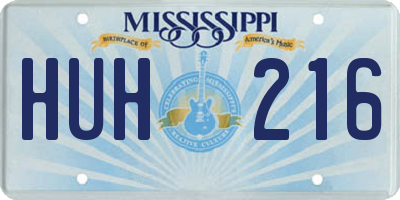 MS license plate HUH216