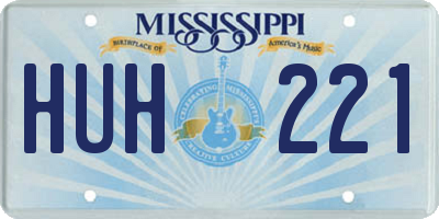 MS license plate HUH221
