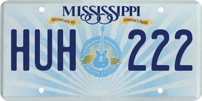 MS license plate HUH222