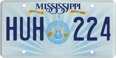 MS license plate HUH224